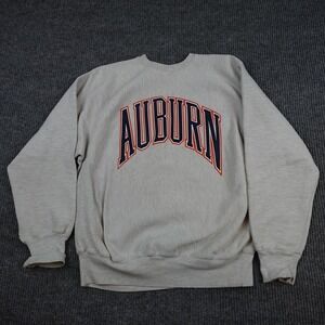 Auburn Tigers Sweatshirt Mens XL Gray NCAA Football MV Sport Pro Weave Crewneck